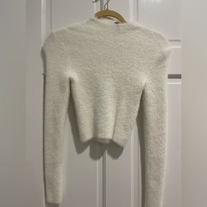 Aritzia White Fuzzy Babaton Sweater size XS